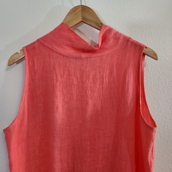 Vivian Shyu Dress Womens Medium Pink Linen Lagenlook Asymmetrical Modern Minimal - Picture 9 of 13